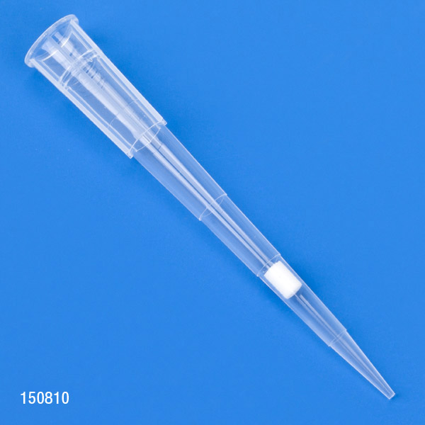 Globe Scientific Filter Pipette Tip, 0.1 - 20uL, Certified, Universal, Low Retention, Graduated, 54mm, Natural, STERILE, 96/Rack, 10 Racks/Box Image